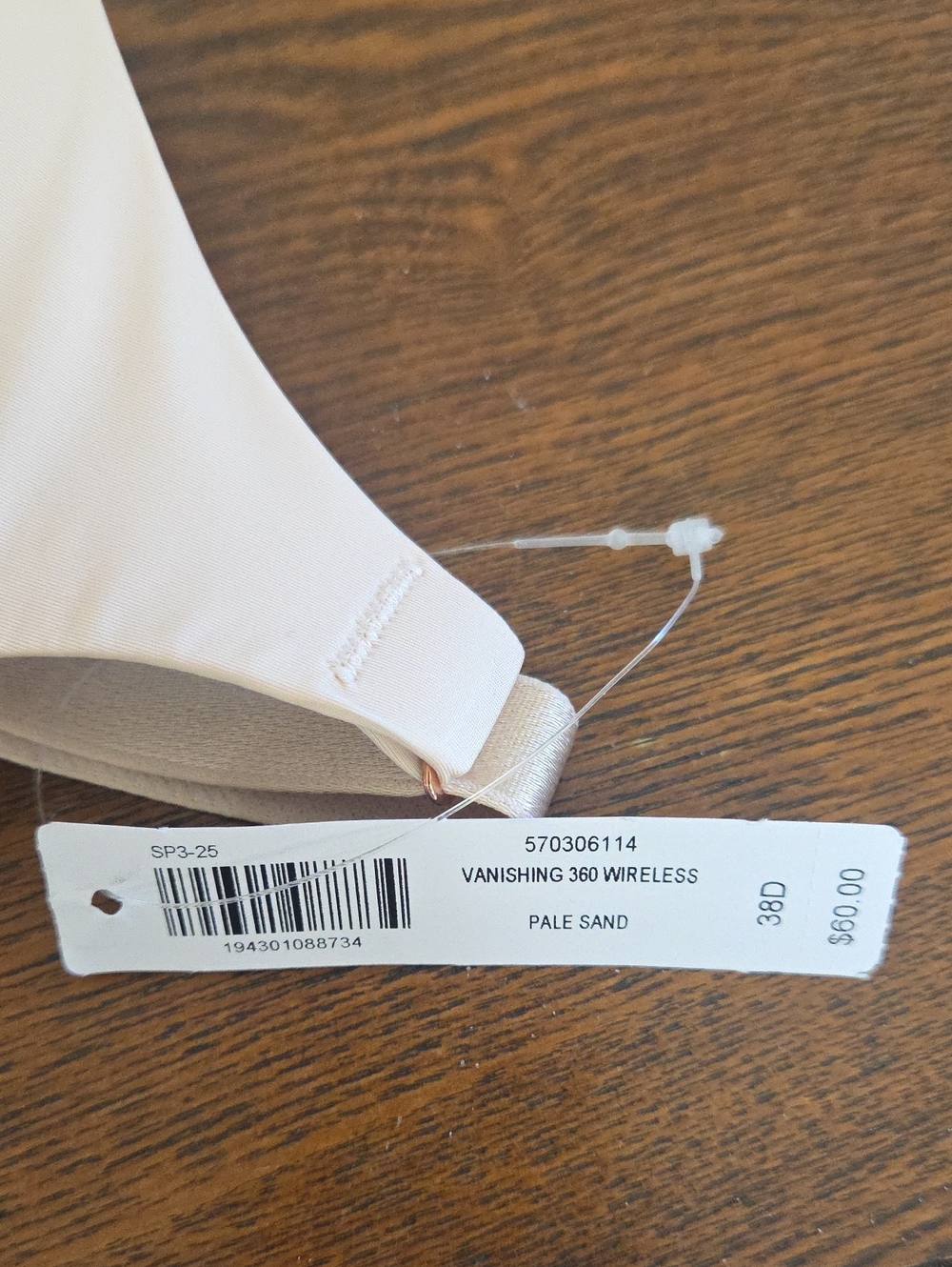 NEW Soma Vanishing 360 Wireless Bra Womens Size 38D Pale Sand Beige - Picture 8 of 8